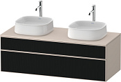 Duravit Zencha Тумба 130x55x44,2h см, цвет: черное стекло/серо-коричн. супермат. ZE4823B63830000