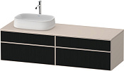 Duravit Zencha Тумба 160x55x44,2h см, цвет: черное стекло/серо-коричн. супермат. ZE4824L63830000