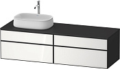 Duravit Zencha Тумба под рак. 160x55x44,2h см, цвет: белое стекло/графит супермат. ZE4824L64800000