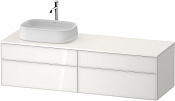 Duravit Zencha Тумба под рак. 160x55x44,2h см, цвет: белое стекло/белый супермат. ZE4824L64840000