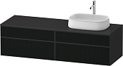 Duravit Zencha Тумба под рак. 160x55x44,2h см, цвет: черное стекло/графит супермат. ZE4824R63800000