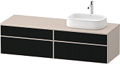 Duravit Zencha Тумба 160x55x44,2h см, цвет: черное стекло/серо-коричн. супермат. ZE4824R63830000