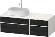 Duravit Zencha Тумба под раковину 130x55x44,2h см, цвет: дуб черный/белый супермат. ZE4826016840000