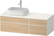 Duravit Zencha Тумба под раковину 130x55x44,2h см, цвет: дуб натур./белый супермат. ZE4826030840000