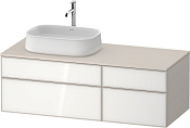 Duravit Zencha Тумба 130x55x44,2h см, цвет: белое стекло/cеро-коричн. супермат. ZE4826064830000