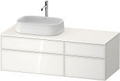 Duravit Zencha Тумба под рак. 130x55x44,2h см, цвет: белое стекло/белый супермат. ZE4826064840000