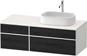 Duravit Zencha Тумба под раковину 130x55x44,2h см, цвет: дуб черный/белый супермат. ZE4827016840000