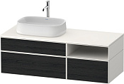 Duravit Zencha Тумба под раковину 130x55x44,2h см, цвет: дуб черный/белый супермат. ZE4828016840000