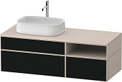 Duravit Zencha Тумба 130x55x44,2h см, цвет: черное стекло/серо-коричн. супермат. ZE4828063830000