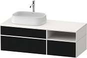 Duravit Zencha Тумба под рак. 130x55x44,2h см, цвет: черное стекло/белый супермат. ZE4828063840000