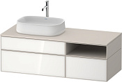 Duravit Zencha Тумба 130x55x44,2h см, цвет: белое стекло/cеро-коричн. супермат. ZE4828064830000