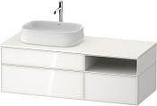 Duravit Zencha Тумба под рак. 130x55x44,2h см, цвет: белое стекло/белый супермат. ZE4828064840000