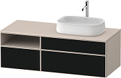 Duravit Zencha Тумба 130x55x44,2h см, цвет: черное стекло/серо-коричн. супермат. ZE4829063830000