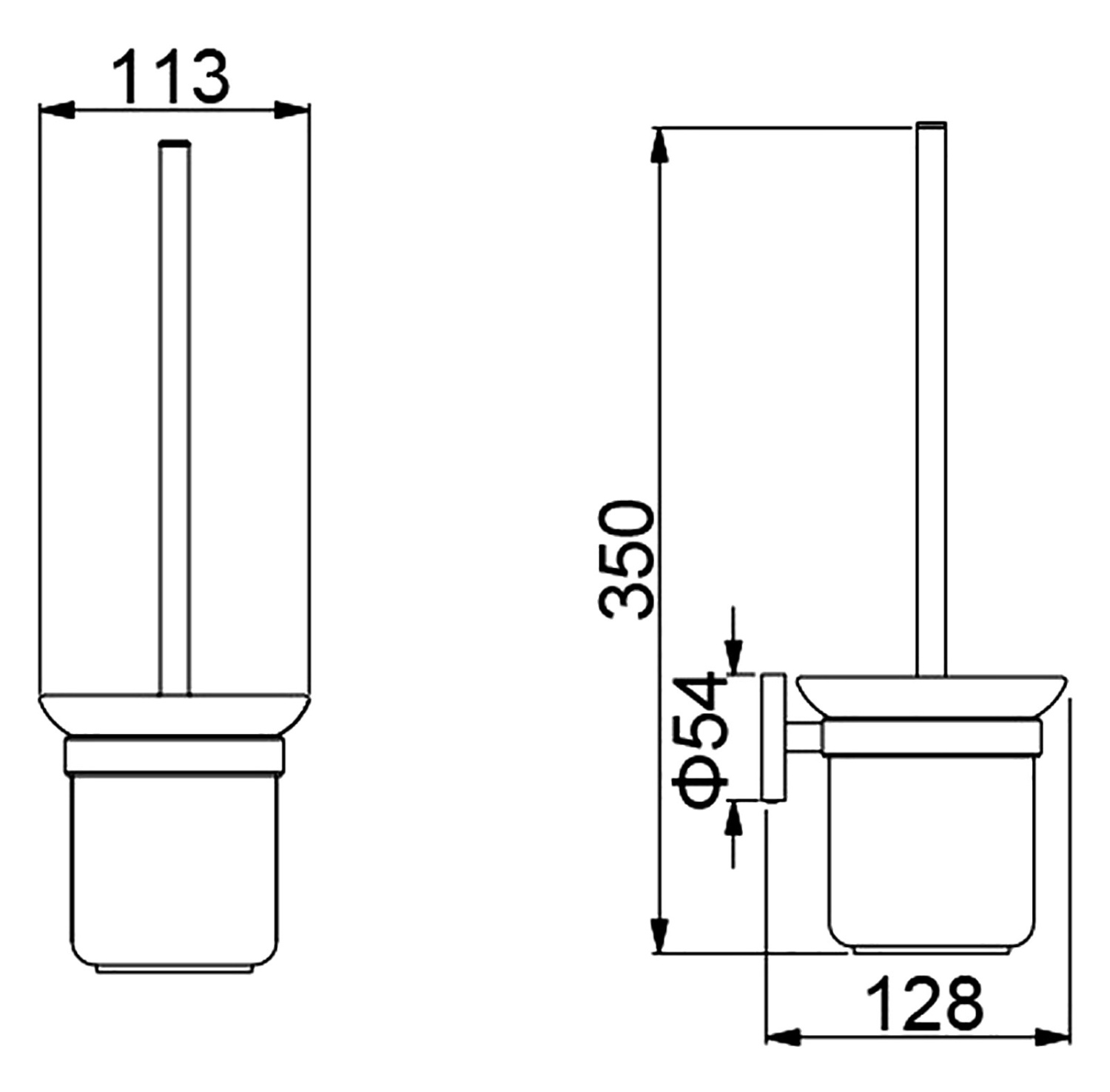 Timo Saona Ершик для унитаза подвесной со стеклянной колбой, цвет: черное золото 13061/18