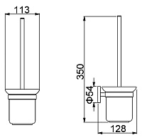 Timo Saona Ершик для унитаза подвесной со стеклянной колбой, цвет: черное золото 13061/18