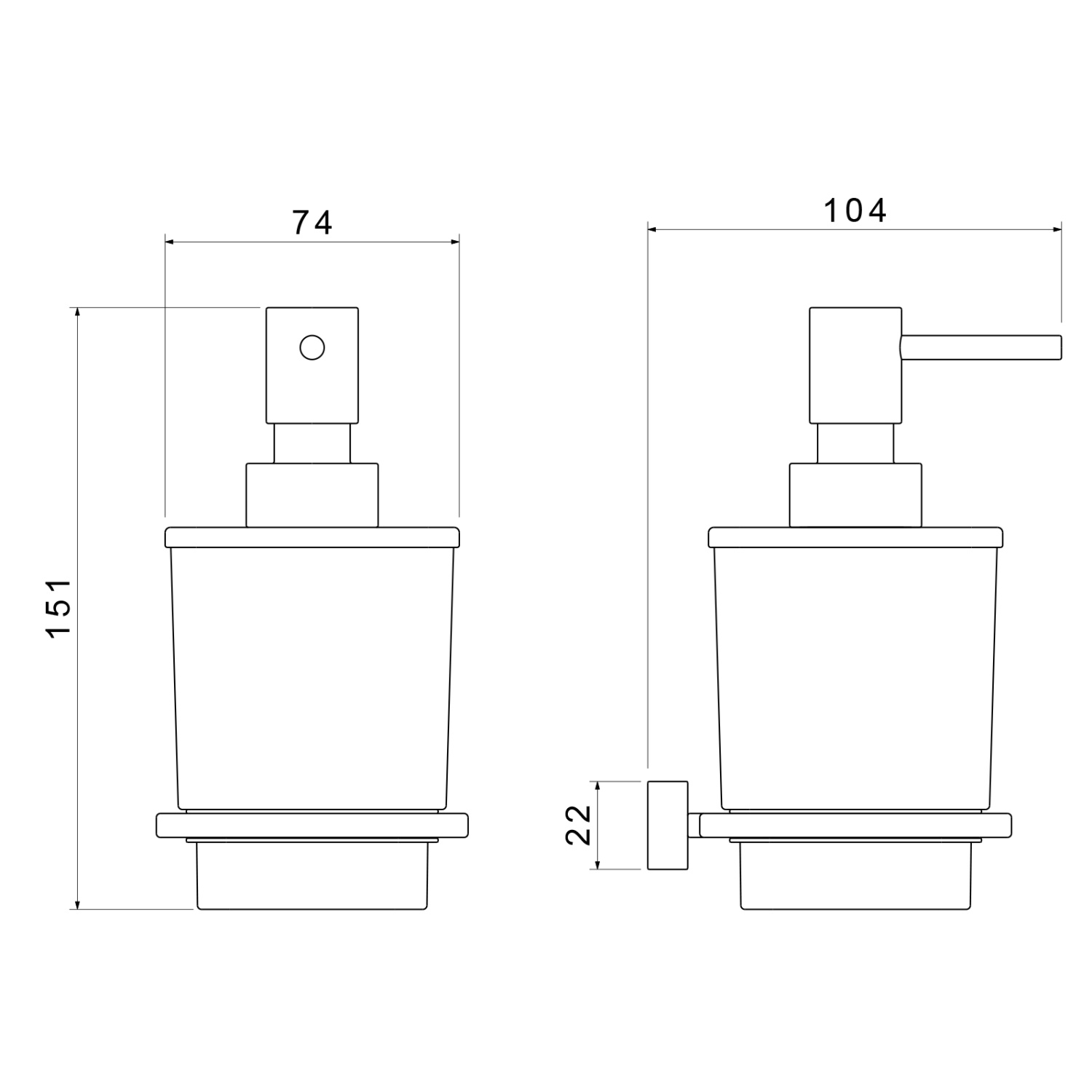 Timo Torne Дозатор для жидкого мыла, подвесной, стеклянная колба, цвет: черный матовый 43139/03