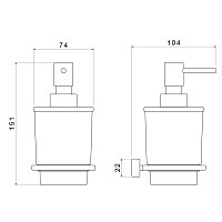 Timo Torne Дозатор для жидкого мыла, подвесной, стеклянная колба, цвет: черный матовый 43139/03
