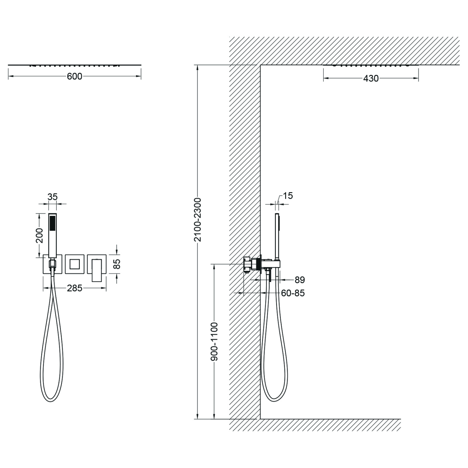 Timo Selene Душевой комплект встраиваемый, цвет: золото матовое SX-2129/17SM