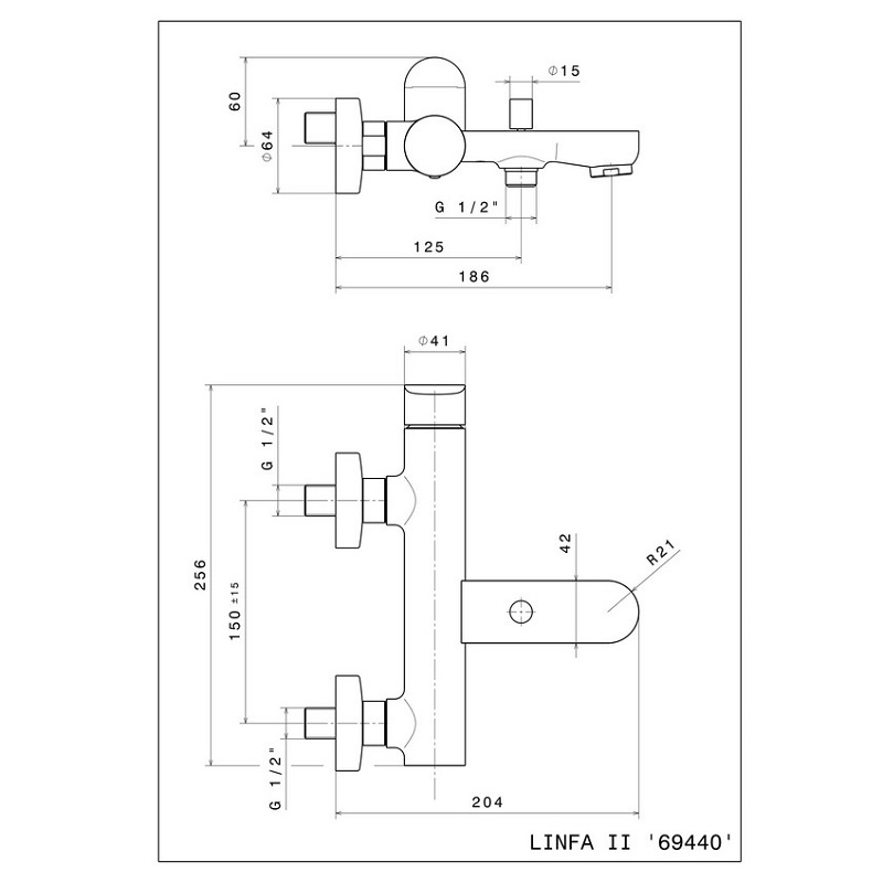 Kerama Marazzi Ole Смеситель для ванны и душа, дл.излив. 18,6 см, цвет: золото 69440CKM.M0.071