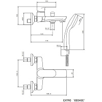 Kerama Marazzi Piano Смеситель для ванны и душа, дл.излив. 17,5 см, цвет: хром 69340CKM.21.018