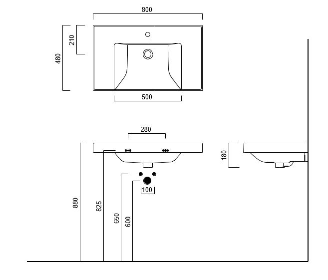 Kerama Marazzi Cubo Раковина подвесная/мебельная 80x48x18h см, цвет: белый CU.wb.80