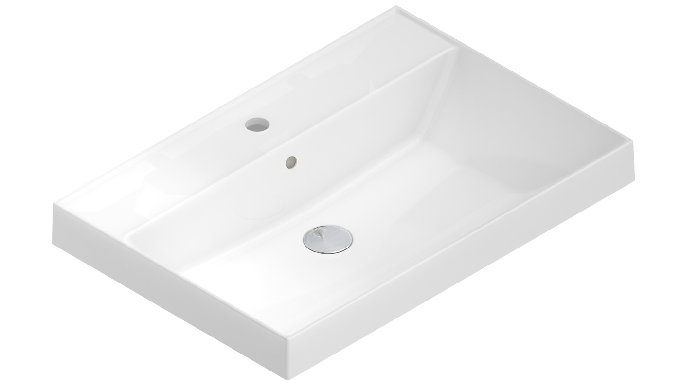 Kerama Marazzi Cubo Раковина подвесная/мебельная 70x48x18h см, цвет: белый CU.wb.70