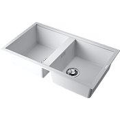 Omoikiri Kitagawa 86-2-WH Кухонная мойка Artceramic 86x51 см, цвет: белый 4993806