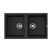 Omoikiri Tedori 86-2-BL Кухонная мойка Tetogranit 86x51 см, цвет: черный 4993924