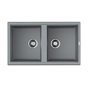 Omoikiri Tedori 86-2-GR Кухонная мойка Tetogranit 86x51 см, цвет: leningrad grey 4993572