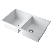 Omoikiri Tedori 86-2-WH Кухонная мойка Tetogranit 86x51 см, цвет: белый 4993927