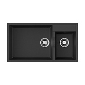 Omoikiri Tedori 85-2-U-BL Кухонная мойка Tetogranit 85x46,5 см, цвет: черный 4993940