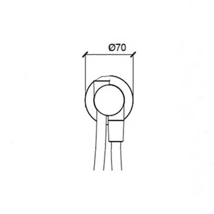 Almar Modular Round Шланговое подключение для лейки с держателем, цвет: brushed high brass E192000.HB