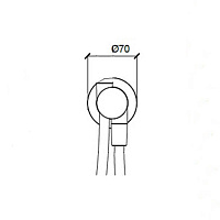Almar Modular Round Шланговое подключение для лейки с держателем, цвет: brushed high brass E192000.HB