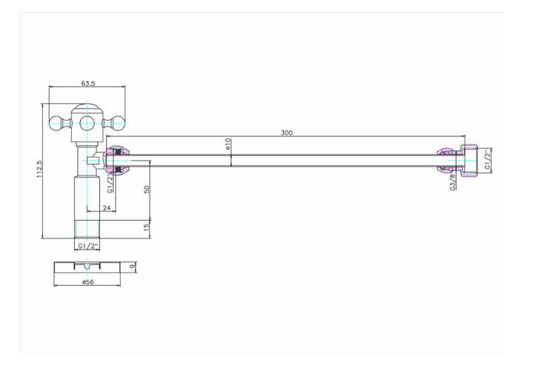 Burlington Вентиль подвода воды к унитазу, цвет: хром глянцевый W25
