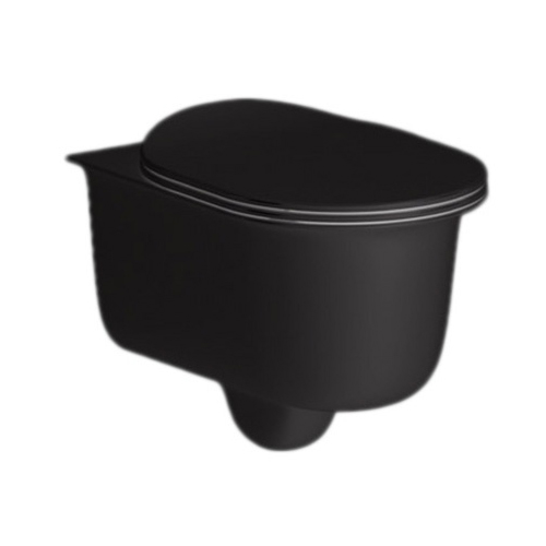 ArtCeram Chic Унитаз подвесной безободковый 38x53 см, цвет: matt black CHV001 17 00