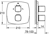 Grohe Grandera Термостатический смеситель для душа встраиваемый, цвет: хром/золото 19937IG0