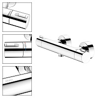 Keuco Plan Blue Термостат для душа с защитой от обратного потока 32,1x10,5x6,4h см, хром 53926 011001
