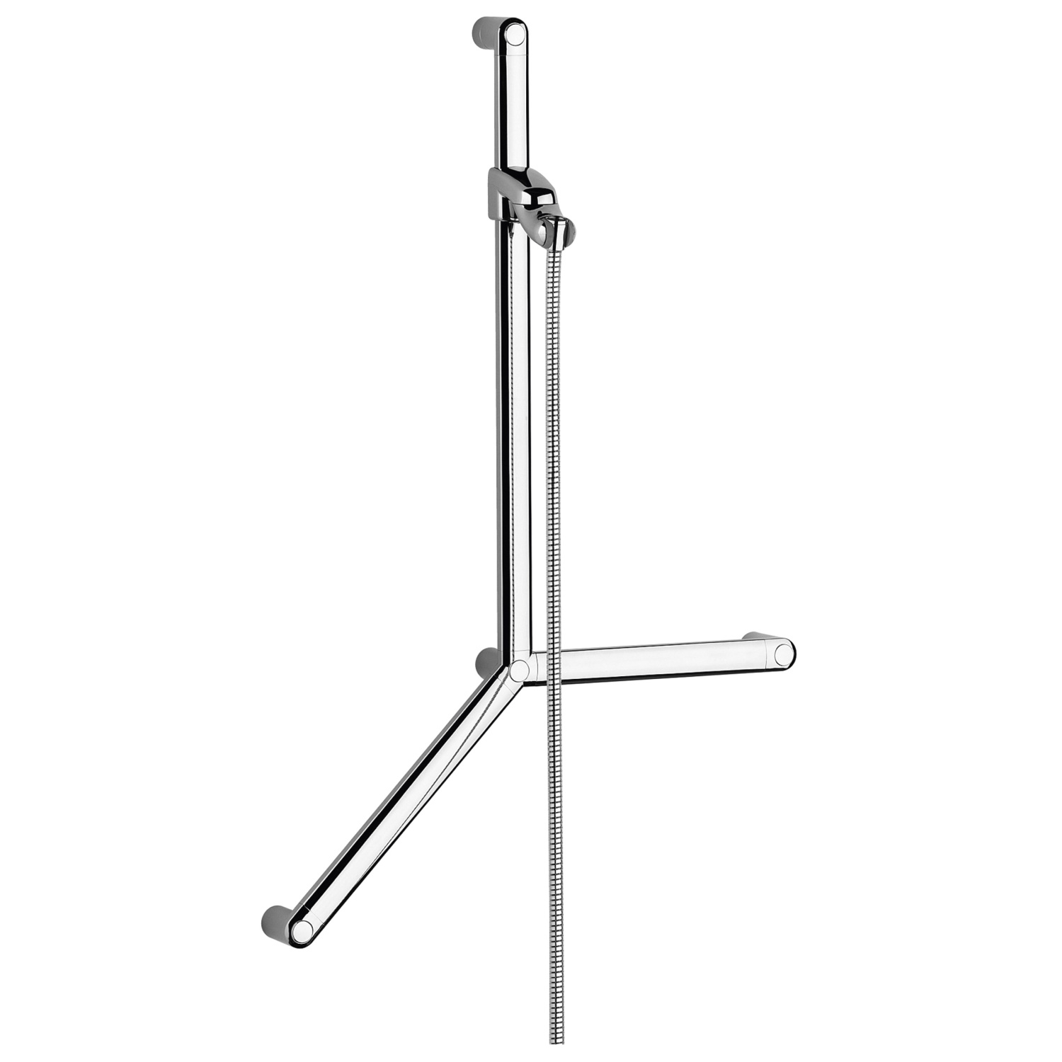 Kludi Medi Care Душевая штанга 91,5 см, с нижним поручнем, шланг 160 см, цвет: хром 6150205-00
