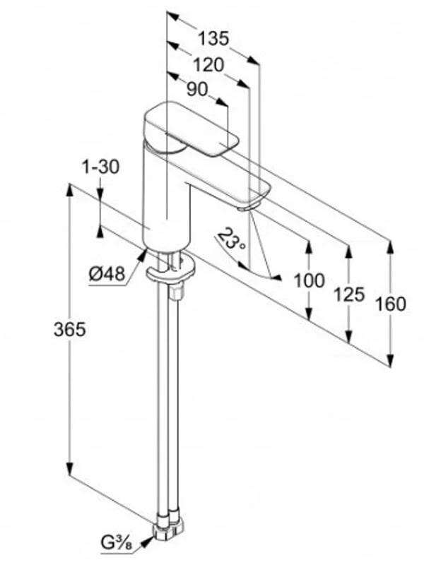 Kludi Pure&Style Смеситель для раковины, без д/к, длина излива 12 см, цвет: черный матовый 402923975