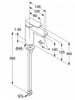 Kludi Pure&Style Смеситель для раковины, без д/к, длина излива 12 см, цвет: черный матовый 402923975
