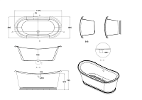 Burlington Admiral Акриловая ванна отдельностоящая 178х89 см, перелив по центру, цвет: белый глянец ET6C
