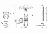 Burlington Arcade Запорный вентиль для полотенцесушителя, цвет: хром глянцевый ARCR6 CHR