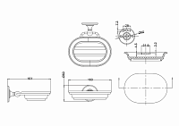 Burlington Arcade Мыльница с керамической чашей, подвесная, цвет: хром глянцевый ARCA1 CHR