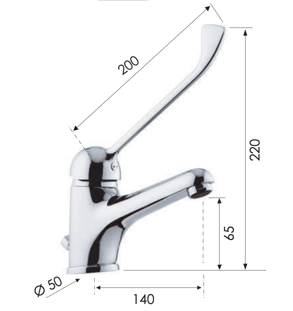 Remer Kiss Смеситель для раковины, с донным клапаном, высота излива 6,5 см, цвет: cromo K14L