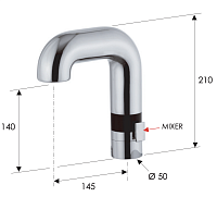 Remer Sensor Смеситель сенсорный для раковины, без донного клапана, высота излива 14 см, цвет: cromo SE14