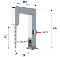 Remer Sensor Смеситель сенсорный для раковины, без д/к, высота излива 12,7 см, цвет: cromo SE18