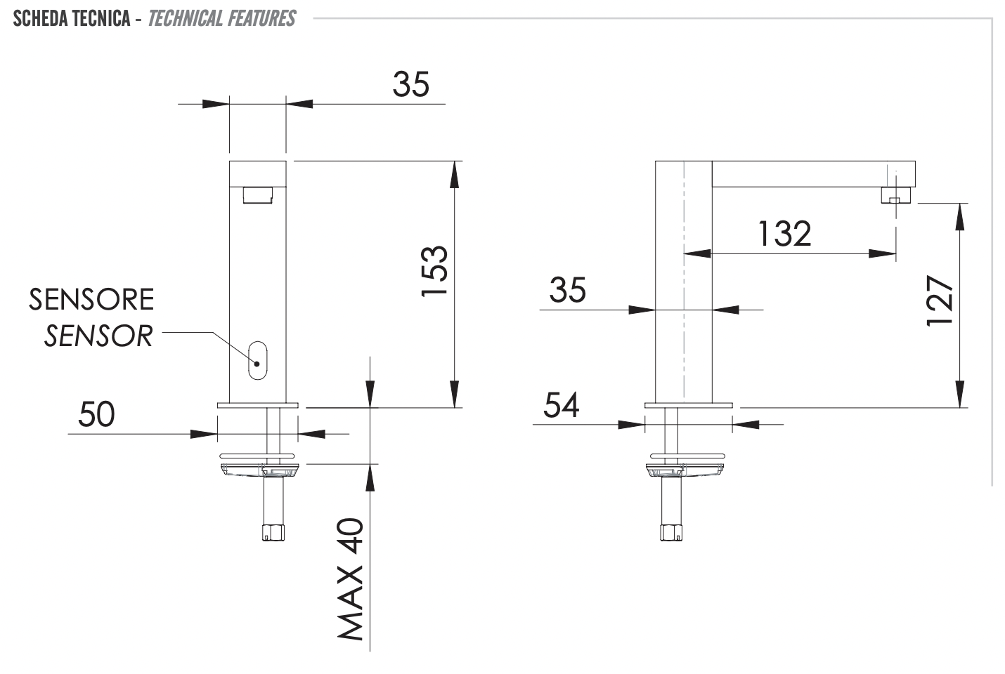 Remer Sensor Смеситель сенсорный для раковины, без д/к, высота излива 12,7 см, цвет: cromo SE17