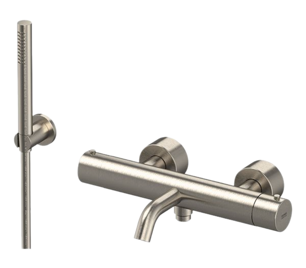 Remer X Style Inox Термостат для ванны с душем, лейка, шланг 150 см, цвет: inox spazzolato SSXT02