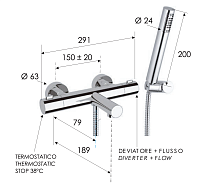 Remer Elegance Термостат для ванны с душем, лейка, держатель, шланг 150 см, цвет: cromo EQ02