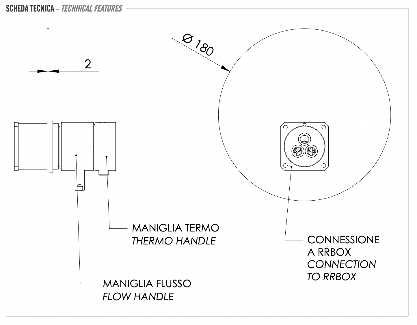 Remer Elegance Термостат для душа встраиваемый, 1 потребитель, цвет: nichel spazzolato opaco NT30KBNPO